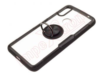Funda RING transparente y negra con anillo anticaída negro para Xiaomi Redmi 7
